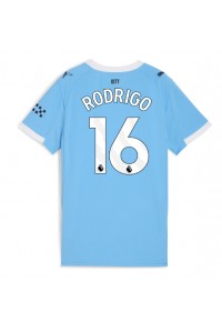 Manchester City Rodri Hernandez #16 Jalkapallovaatteet Naisten Kotipaita 2025-26 Lyhythihainen